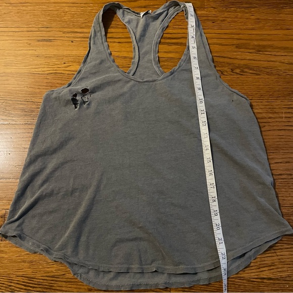 Splendid Distressed Gray Racerback Tank Top - Picture 3 of 6